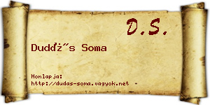 Dudás Soma névjegykártya