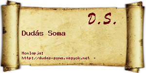 Dudás Soma névjegykártya